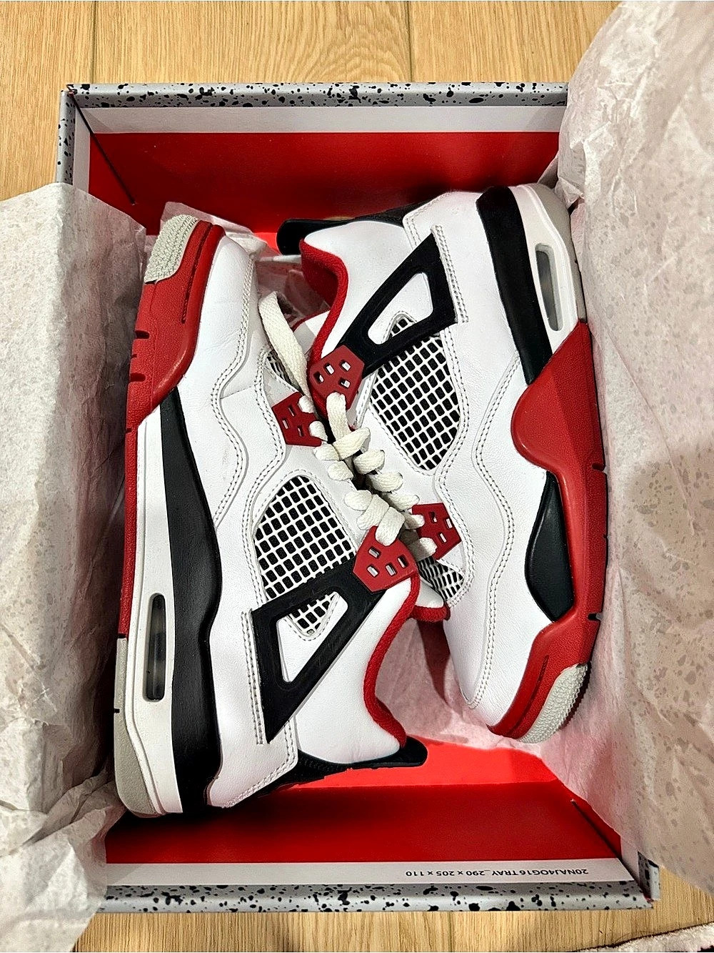 Jordan Air Jordan 4 Fire Red Retro Sneakers White & Red Size 4.5Y